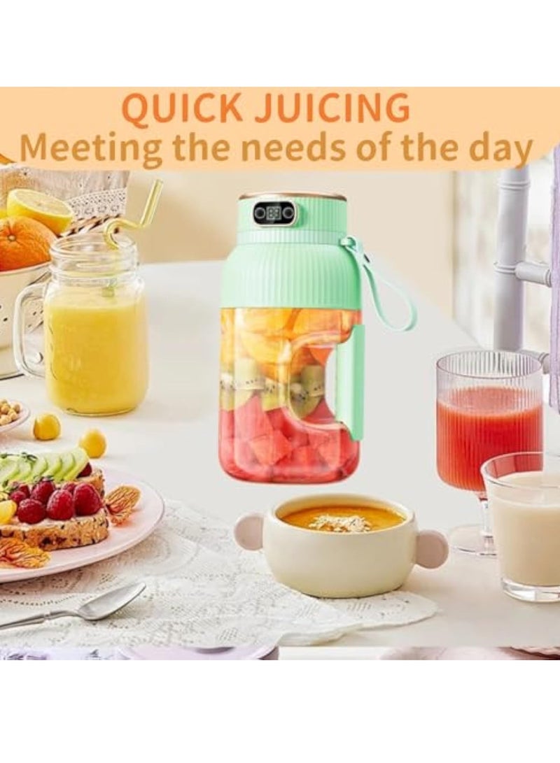 KASTWAVE Portable Blender, Portable Juicer with Digital Display, Personal Blender, Multifunctional Travel Cup for Shakes & Smoothies, BPA Free, Type-C USB Rechargeable, Green  - Image 2