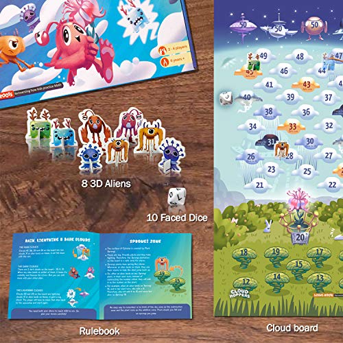Logic Roots Cloud Hoppers Addition and Subtraction Game - Fun Math Board Game for 6-8 Year Olds, Easy to Play Educational Game for Kids at Home, Perfect STEM Toy Gift for Girls & Boys, Grade 1 & Up - Image 2