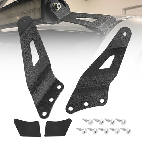 ADTOPI 50 Curved Light Bar Mounting Bracket Metal Light Bar Brackets at Upper Windshield Roof Cab Compatible with Chevy Silverado Suburban Avalanche Tahoe GMC Yukon Sierra 9906 Black - Image 1