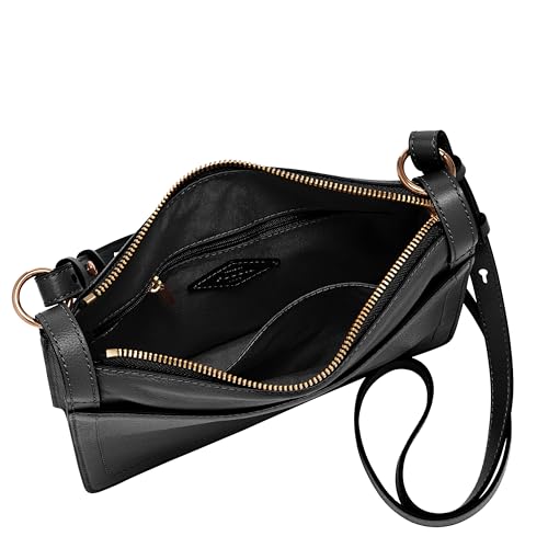 Fossil Women's Taryn Leather Crossbody Purse Handbag, Black (Model: ZB1894001) - Image 2