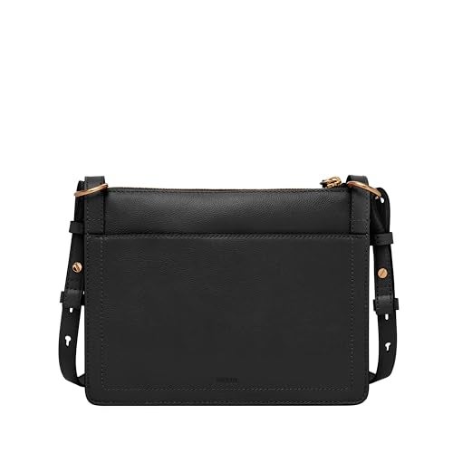 Fossil Women's Taryn Leather Crossbody Purse Handbag, Black (Model: ZB1894001) - Image 3