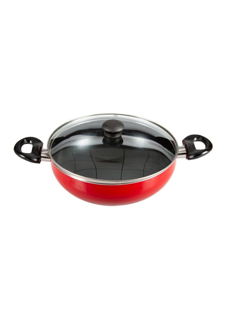 Chefline Non-Stick Kadai with Lid, 26 cm, IND26
