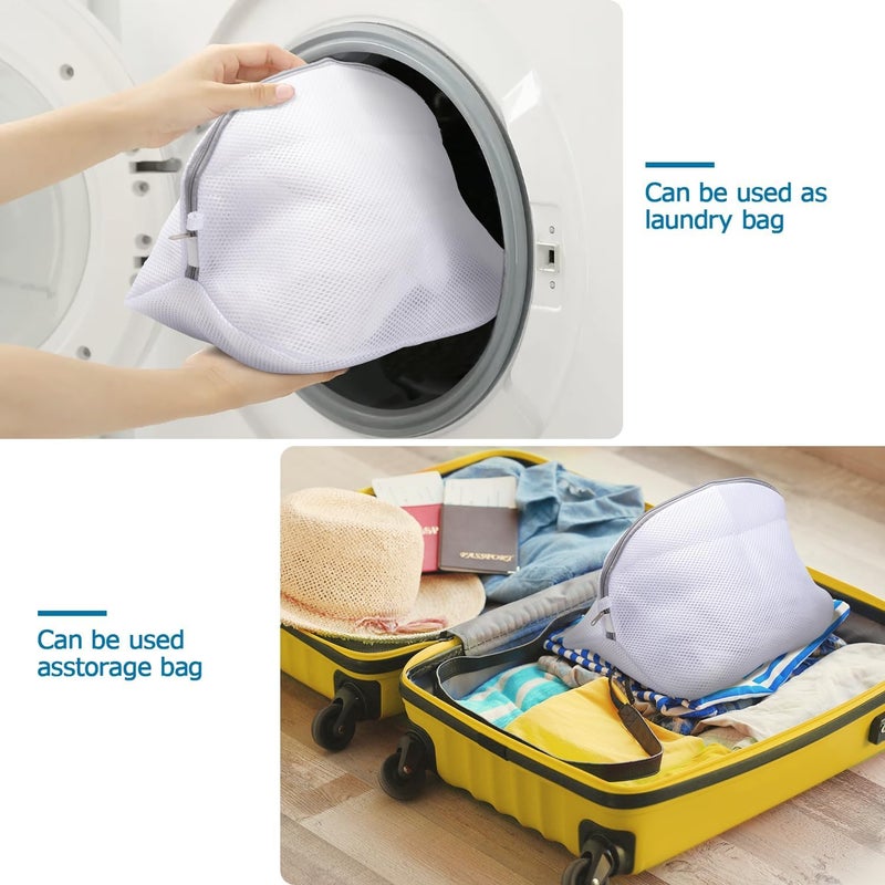 HomeFast Laundry Mesh Bag for Shoes Spiral Spring Shoe Trees Washing Machine Shoes Bag with Zips Shoe Shaper Net Washing Bag for Shoes Socks Cloth Shoe Stretcher Shoe Tree Laundry Bags - Image 4