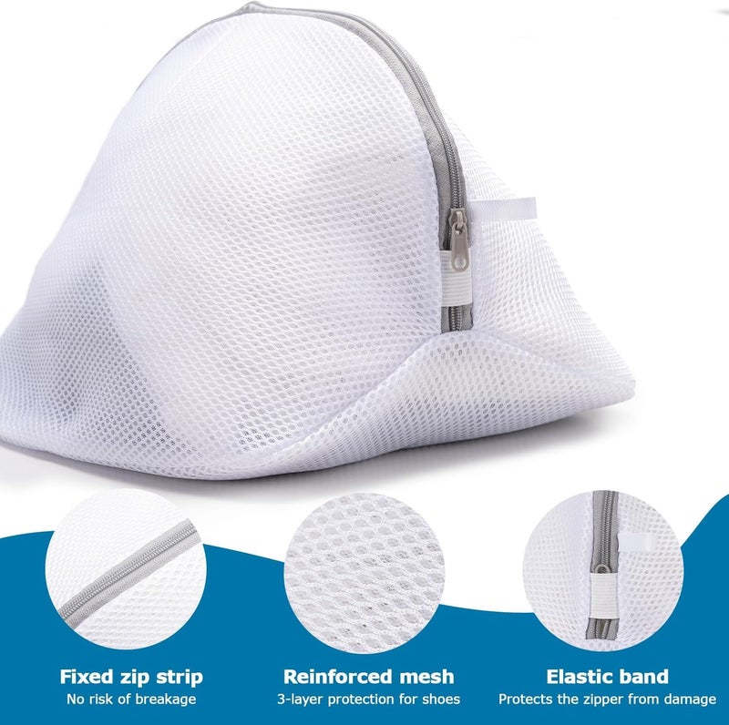 HomeFast Laundry Mesh Bag for Shoes Spiral Spring Shoe Trees Washing Machine Shoes Bag with Zips Shoe Shaper Net Washing Bag for Shoes Socks Cloth Shoe Stretcher Shoe Tree Laundry Bags - Image 3