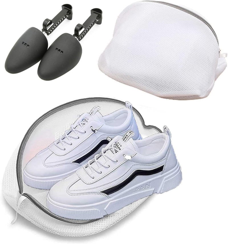 HomeFast Laundry Mesh Bag for Shoes Spiral Spring Shoe Trees Washing Machine Shoes Bag with Zips Shoe Shaper Net Washing Bag for Shoes Socks Cloth Shoe Stretcher Shoe Tree Laundry Bags - Image 1