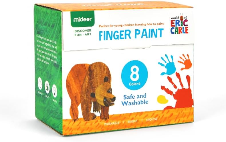 Mideer Finger Paints For Toddlers Non Toxic,Washable Finger Paint Set For Art Supplies For Kids,My First Fingerpaint Kit, Washable Paint For Kids Diy Crafts Painting - Image 1