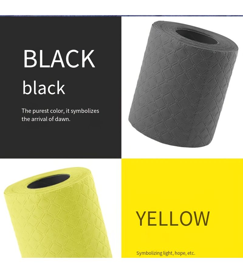 Original Wood Pulp 3 Rolls Black Toilet Paper Creative Printed Tissue Paper - Image 2