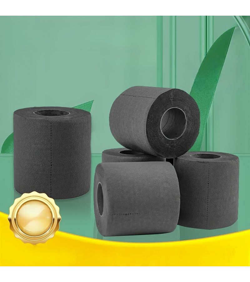 Original Wood Pulp 3 Rolls Black Toilet Paper Creative Printed Tissue Paper - Image 1