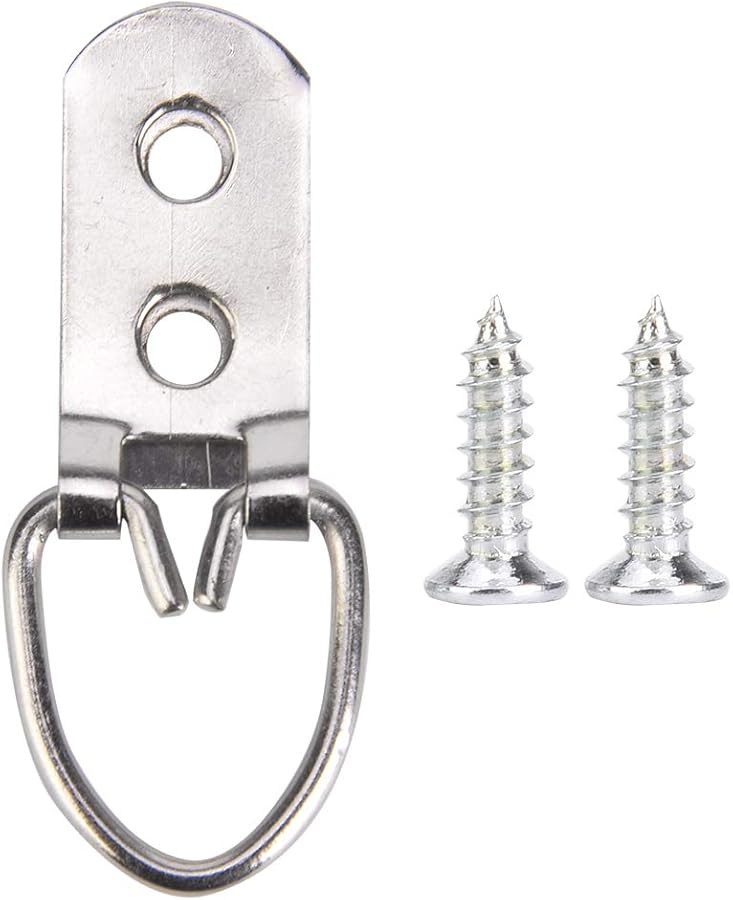 Picture Frame Hangers 50Pcs Robust Iron Wall Hooks For Art Paintings Mirrors 5 Sizes 22 53mm With Screws Size A - Image 2