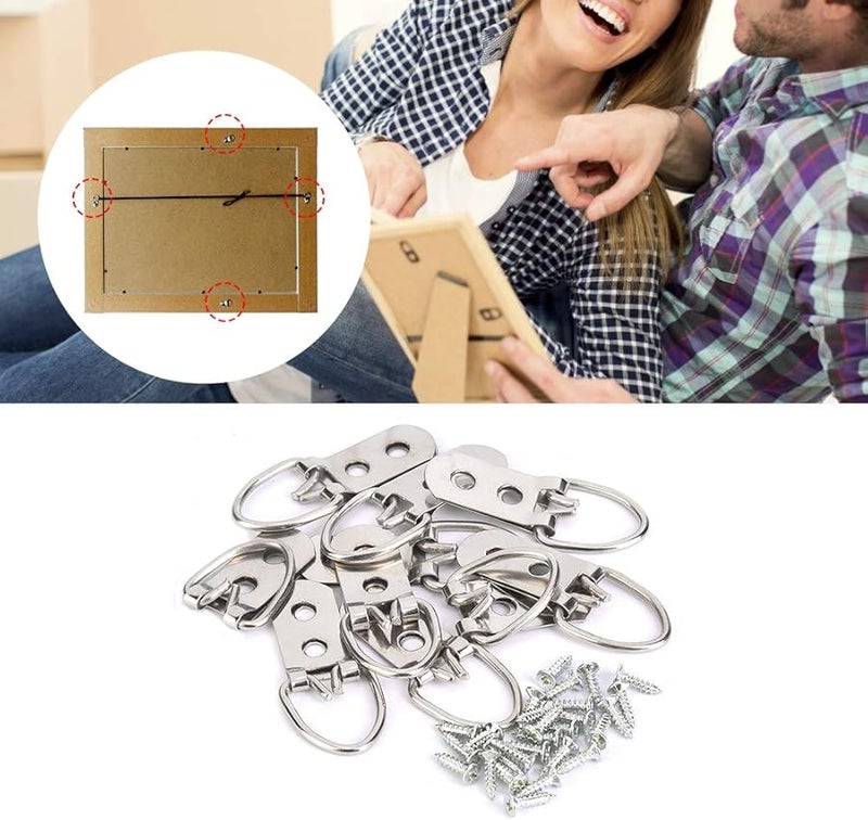 Picture Frame Hangers 50Pcs Robust Iron Wall Hooks For Art Paintings Mirrors 5 Sizes 22 53mm With Screws Size A - Image 4