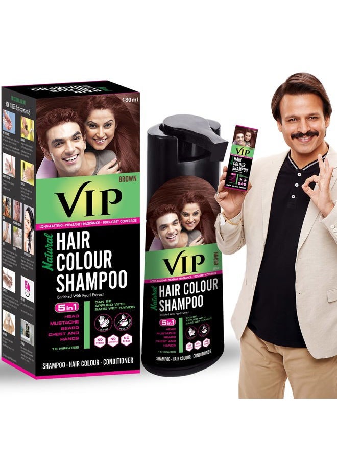 VIP شامبو لون الشعر الطبيعي الأصلي بني 180 مل - Image 1