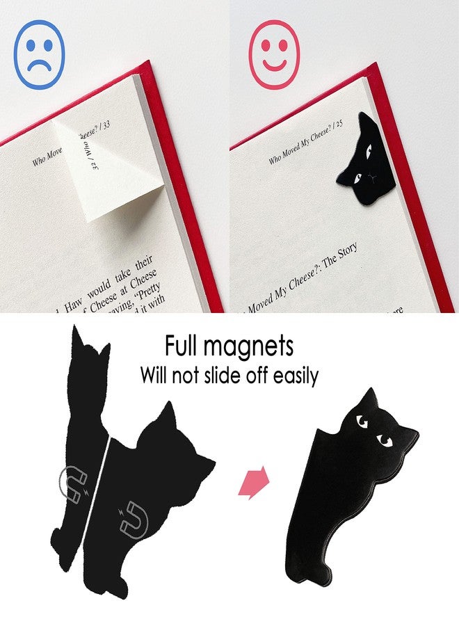 yasest Magnetic Bookmarks - 6 Pieces Assorted Cute Book Markers Clip Set for Teachers Students Book Lovers Reading, for School Office Home Supplies, Kawaii Cat Magnet Page Markers - Image 2