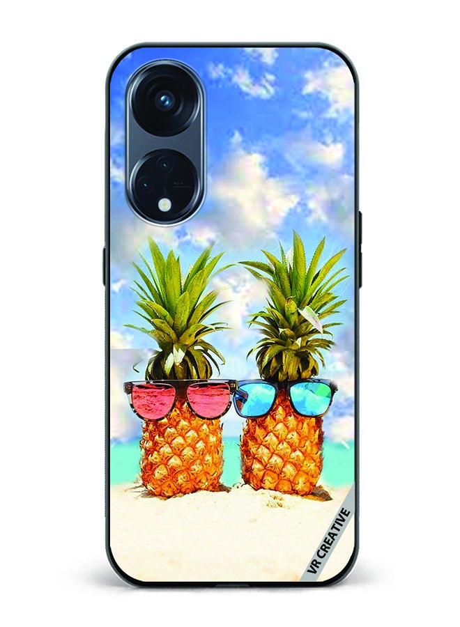 VR CREATIVE Protective Case Cover For Oppo Reno8 T 5G Pineapple Design Multicolour - Image 1