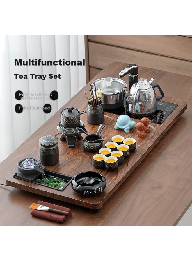 Tangfeng Kung Fu Tea Set, Complete Home Use Set With Automatic Water Boiling, Integrated Tea Tray, Teacups, Teapot, Office Meeting Gift, Housewarming Present - Image 1