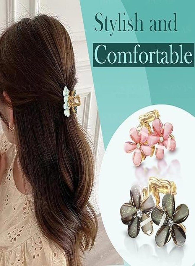 WECROO Flower Hair Clips, Cute Matte Floral Korean Style clucher Set Lightweight for Thick and Thin Hair Artificial Plumeria Flower Clips Hair Accessories for Women Girls (Multicolor, Pack of 3 (Double daisy)) - Image 5
