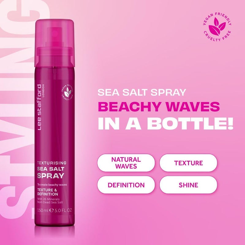 Lee Stafford Sea Salt Hair Texturizing Spray | Styling - for Natural Tousled Surf Beach Waves, Adds Shine, Texture, & Definition, Quick Styling, Best Salty Hairspray, for Men & Women, 5 Fl Oz - Image 2