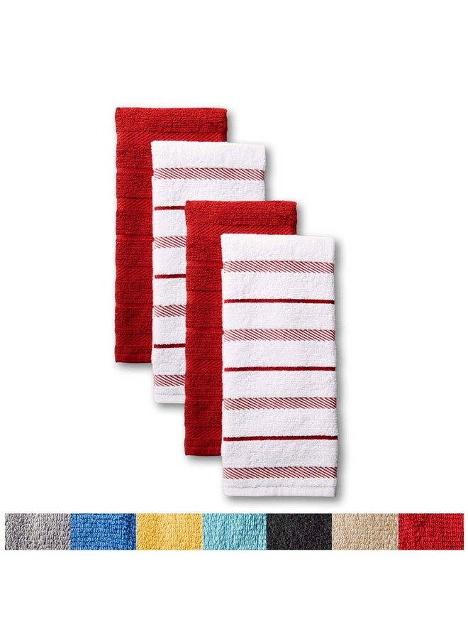 كيتشن إيد طقم مناشف مطبخ كيتشن إيد ألباني، عبوة من 4 قطع، أحمر/أبيض، 16 بوصة × 26 بوصة - Image 4