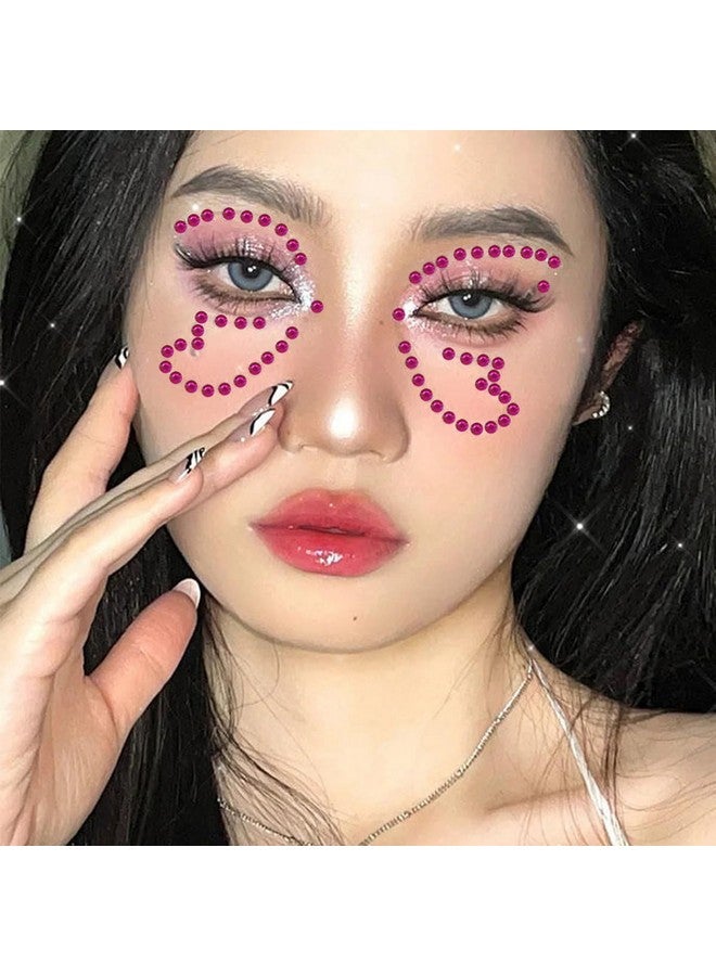 Doneace 1792Pcs Face Gem Stickers, Rose 3D Self Adhesive Pearls, Acrylic Material, Sticker Decal For Hair Nail Body Makeup Diy Crafts Decoration, 4 Sizes - Image 4