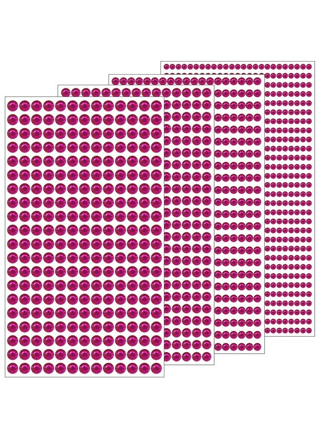 Doneace 1792Pcs Face Gem Stickers, Rose 3D Self Adhesive Pearls, Acrylic Material, Sticker Decal For Hair Nail Body Makeup Diy Crafts Decoration, 4 Sizes - Image 1