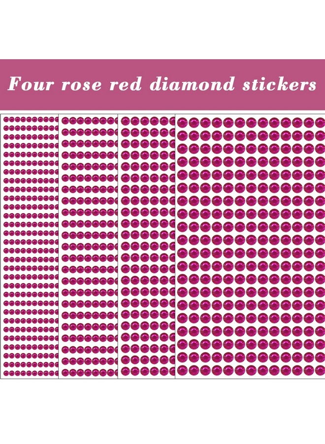 Doneace 1792Pcs Face Gem Stickers, Rose 3D Self Adhesive Pearls, Acrylic Material, Sticker Decal For Hair Nail Body Makeup Diy Crafts Decoration, 4 Sizes - Image 2