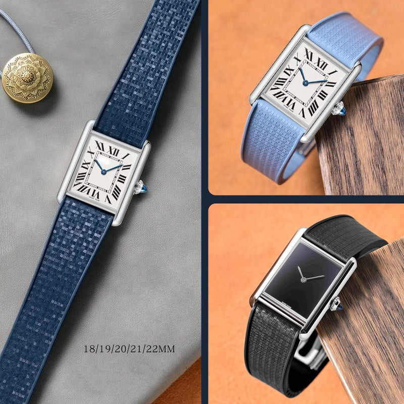 Bluejw CTSizable Mosaic Pattern Fluoroelastomer Watch Band – Replace the Watch Strap for 18mm 19mm 20mm 21mm 22mm Universal Luxury Watches - Image 3