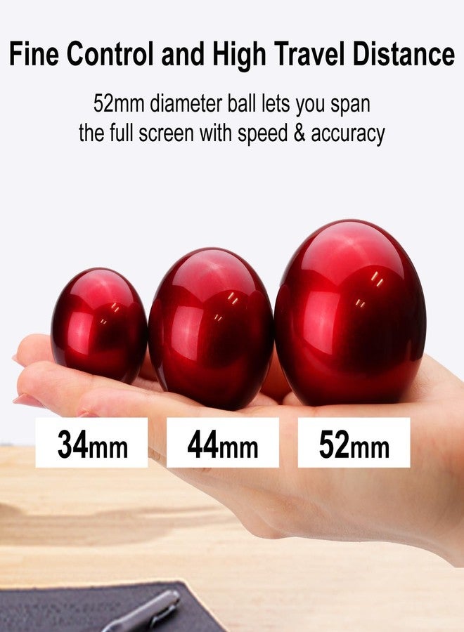 ELECOM HUGE Trackball Mouse, Wired, Finger-Operated, 8-Button Function, Palm Rest Attached, 52mm Smooth Red Ball Windows11, macOS (M-HT1URBK) - Image 4