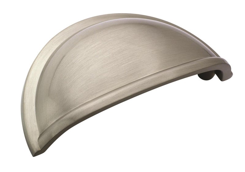 Amerock | Cabinet Cup Pull | Satin Nickel | 3 inch (76 mm) Center to Center | Cup Pulls | 1 Pack | Drawer Pull | Drawer Handle | Cabinet Hardware - Image 1