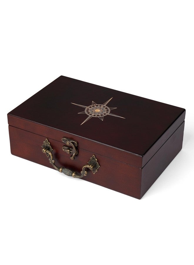 Sterling ألعاب 12 رقم أغلق الصندوق صندوق خشبي حقيبة سفر موضوع بحري لعبة نرد للعائلة للأطفال والبالغين - Image 3