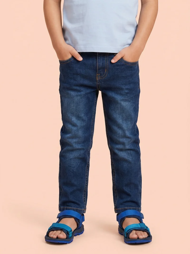 نوتيناتي Nautinati Boys Pure Cotton Dark Wash Straight Fit Jeans