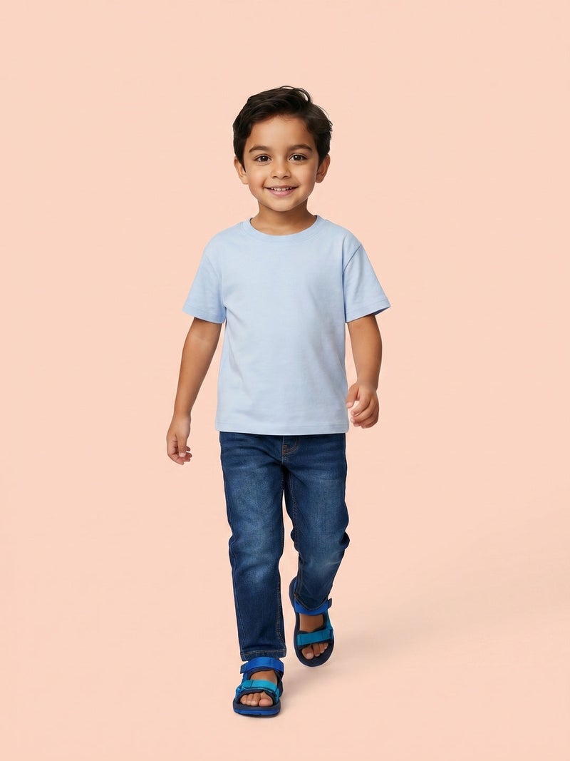 Nautinati Boys Pure Cotton Dark Wash Straight Fit Jeans - Image 5