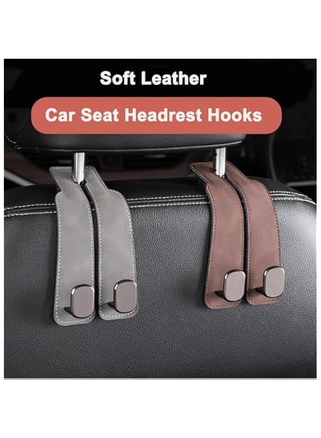 TRASSLE 2-Pack Car Seat Headrest Hooks, Car Seat Hooks for Handbags,Multi-Functional Leather Hooks for Handbags, Coats, Bags, Purses,Phone,Umbrellas and More  - Image 5