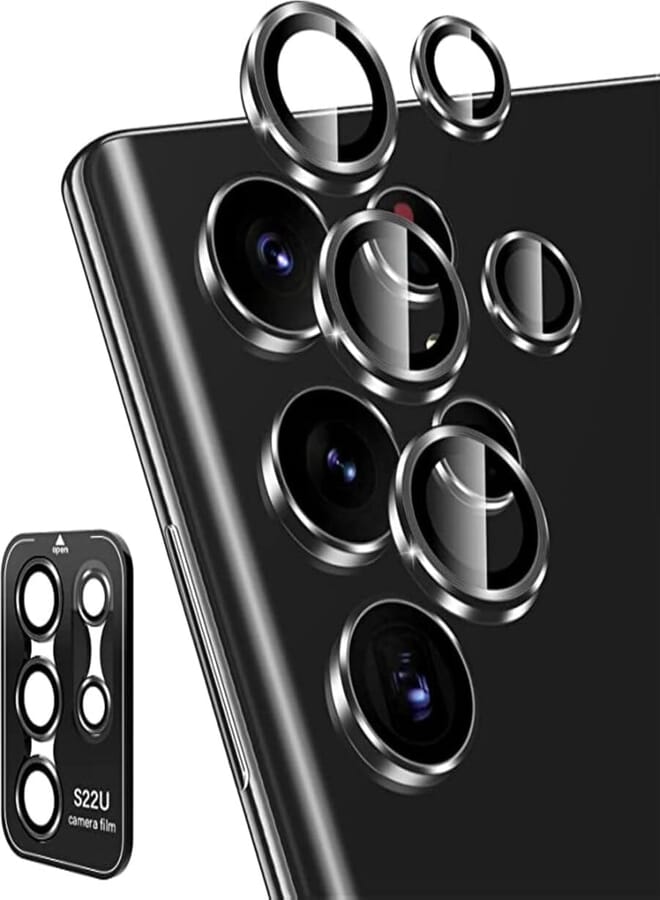UNBLACK UNBLACK Compatible with Samsung Galaxy S22 Ultra Screnn Camera Lens Multi Glass (Black)