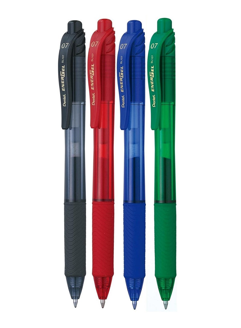 Pentel 4-Piece Energel Gel Ink Pen 0.7mm Tip Multicolour - Image 1