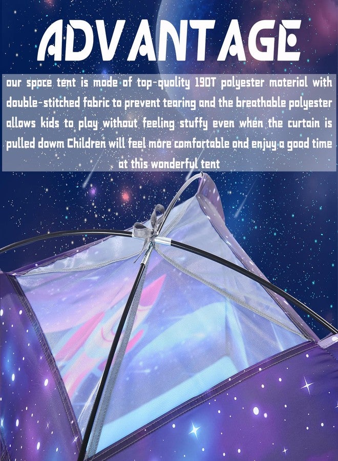BLINWORLD Space World Kids Play TentSpaceship Tent for Kids, Foldable Pop Up Indoor Outdoor Party Spaceship Playhouse Tent Toy for Boys Girls-47 * 47 * 41 (Dark Purple) - Image 4