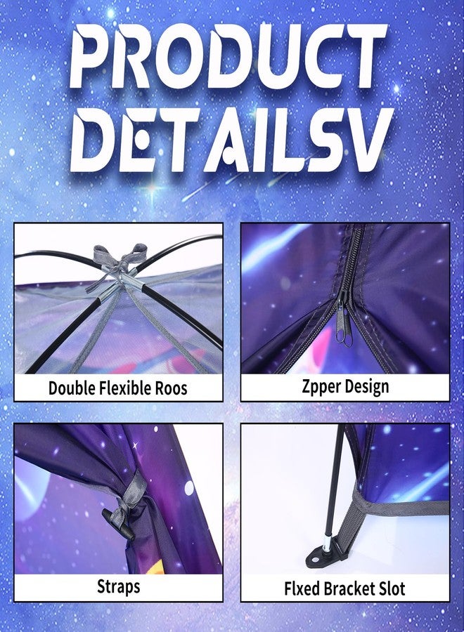 BLINWORLD Space World Kids Play TentSpaceship Tent for Kids, Foldable Pop Up Indoor Outdoor Party Spaceship Playhouse Tent Toy for Boys Girls-47 * 47 * 41 (Dark Purple) - Image 5