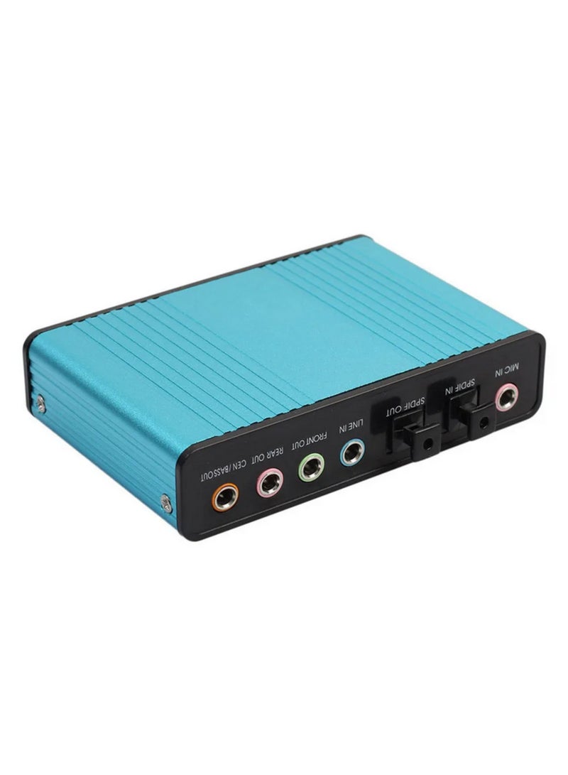 USB 2.0 Sound Card 6 Channel 5.1 Optical External Audio Card SPDIF Controller for PC Laptop Desktop with 3D Surround Sound Virtual Audio Adapter Driver Free Windows Mac Linux  - Image 1