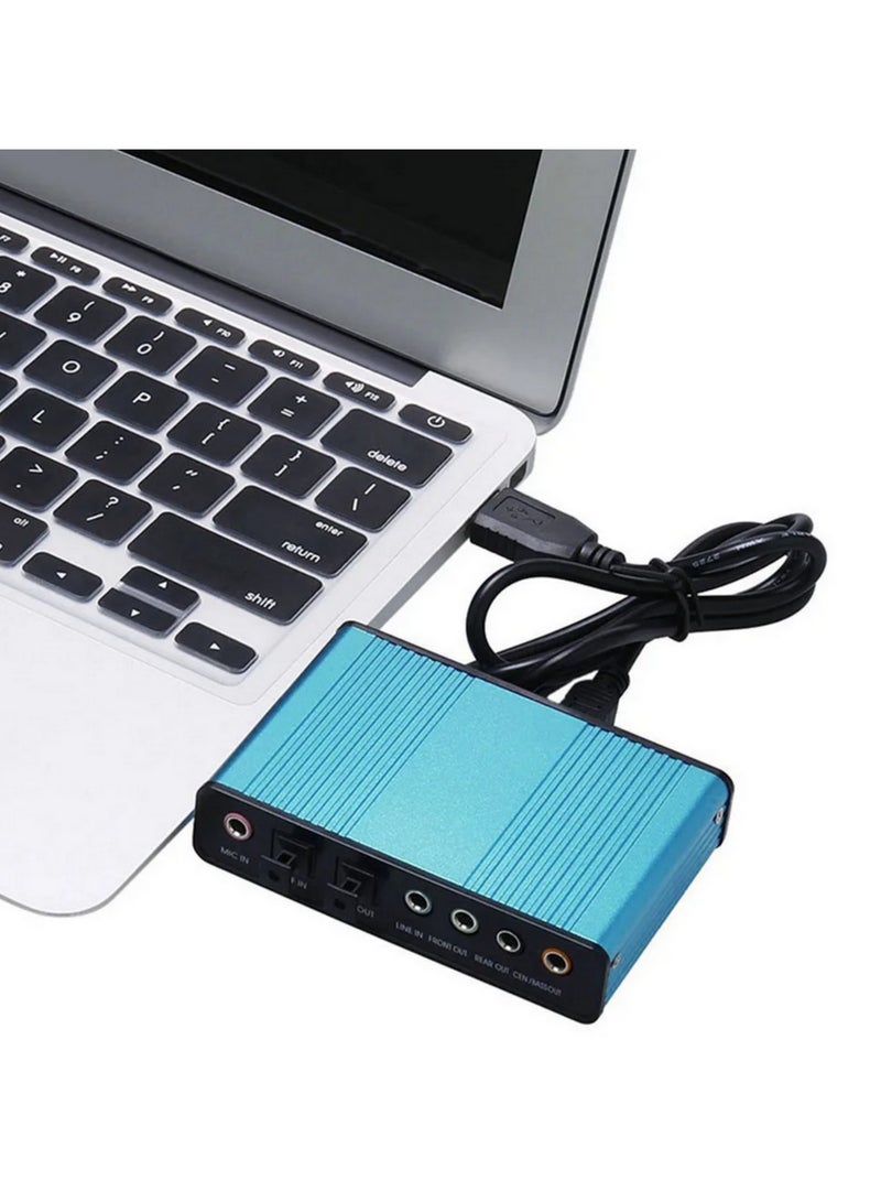 USB 2.0 Sound Card 6 Channel 5.1 Optical External Audio Card SPDIF Controller for PC Laptop Desktop with 3D Surround Sound Virtual Audio Adapter Driver Free Windows Mac Linux  - Image 2