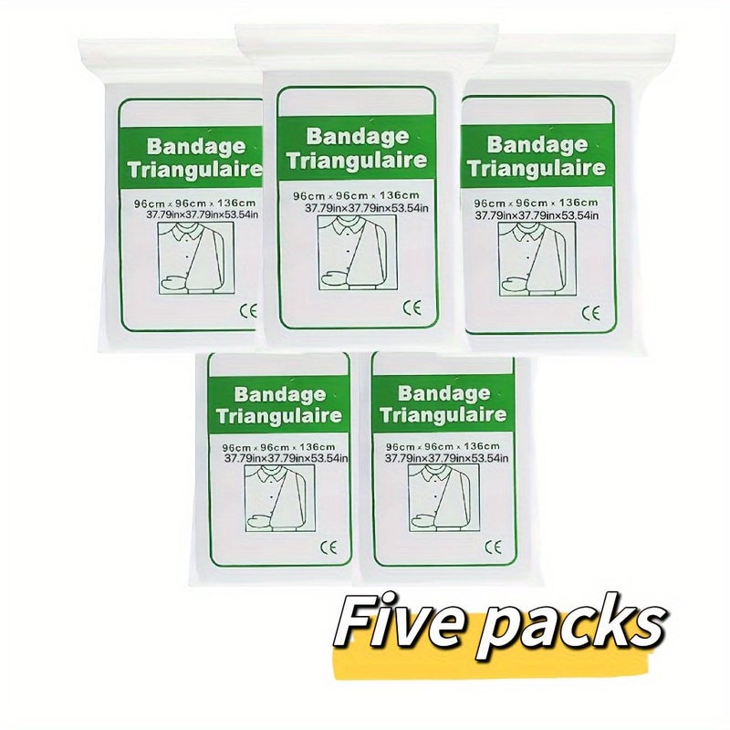 Disposable Non-Woven Fabric Triangle Arm Sling And Fracture Fixation Bandage For Outdoor First Aid Rescue Supplies 5pcs - Image 2