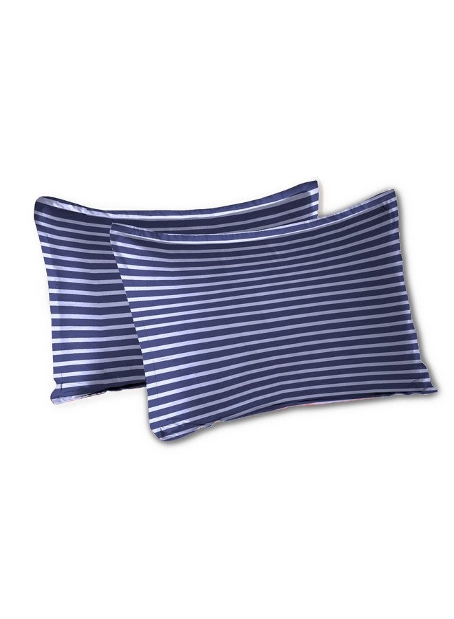 Trident Bedsheet Set - Urban Comfort Collection, 100% Cotton Bedsheet for Double Bed (1 Queen Size Bedsheet with 2 Pillow Covers) Superior Softness, 144 Thread Count - Modern Indigo - Image 4