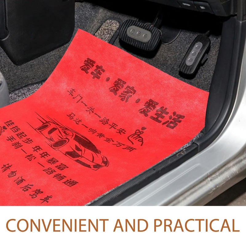 50pcs Disposable Auto Floor Mats Non-Woven Car Interior Carpet Foot Mats Red for Dust Protection in Detailing and 4s Shop Use - Image 3