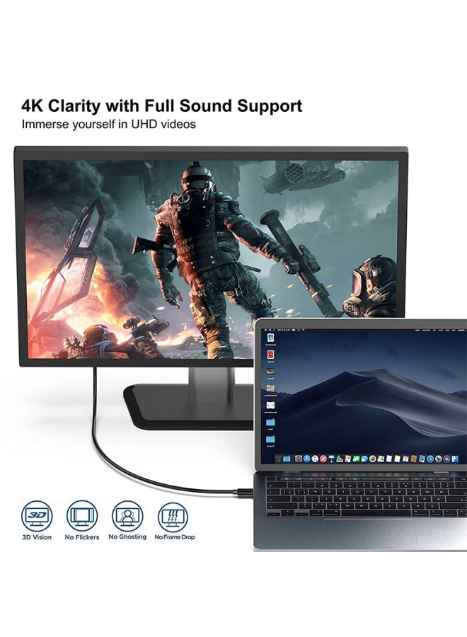 Type C To Hdmi Adapter 4K HD Type-c To Hdmi Mobile Phone Computer Monitor Screen Conversion Cable-Color:1.8 M Black 【4K @ 30Hz】 ABS - Image 2