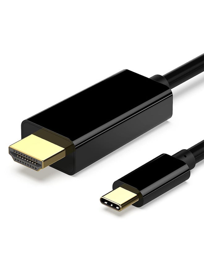 Type C To Hdmi Adapter 4K HD Type-c To Hdmi Mobile Phone Computer Monitor Screen Conversion Cable-Color:1.8 M Black 【4K @ 30Hz】 ABS - Image 5