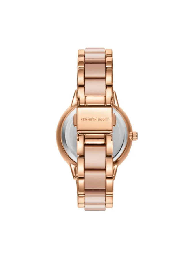 KENNETH SCOTT Women's Alloy and Acetate Plastic Analog Watch K24503-RCFM - 10.3 mm