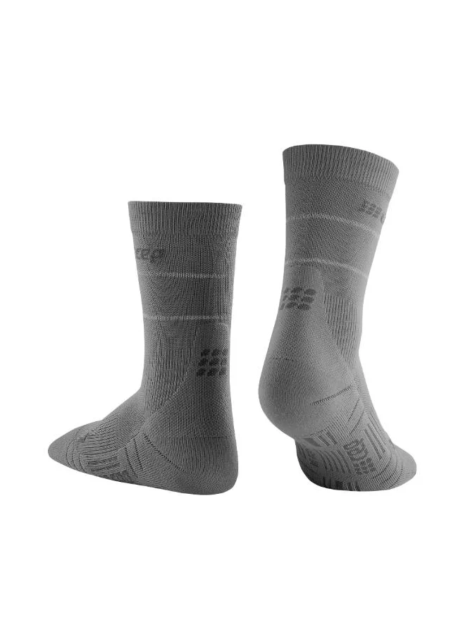 CEP CEP - Reflective Compression Socks Mid Cut Grey Men