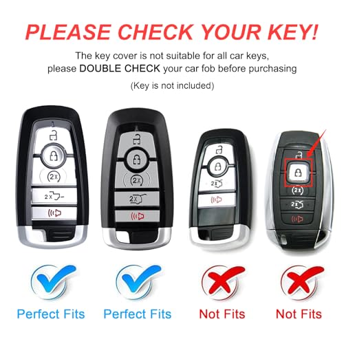 Cacacar for Ford Key Fob Cover, Premium Soft TPU Full Protection Key Fob Case for Ford Lincoln Fusion Mustang F150 F250 Edge Explorer Escape Expedition Ranger Bronco Smart Remote Key Protector,Ivory - Image 2
