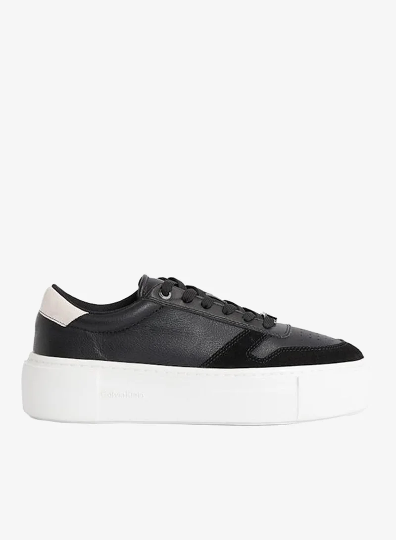 CALVIN KLEIN CUPSOLE LACE UP LEATHER TRAINERS