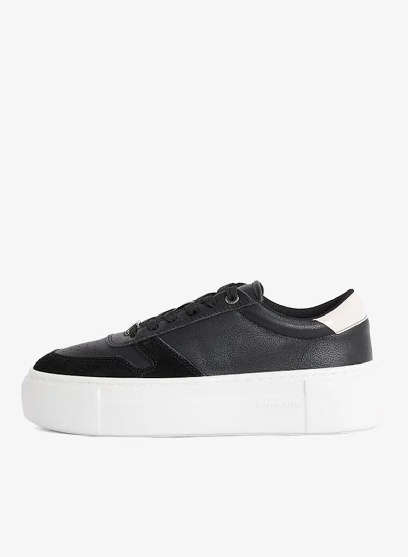 CALVIN KLEIN CUPSOLE LACE UP LEATHER TRAINERS