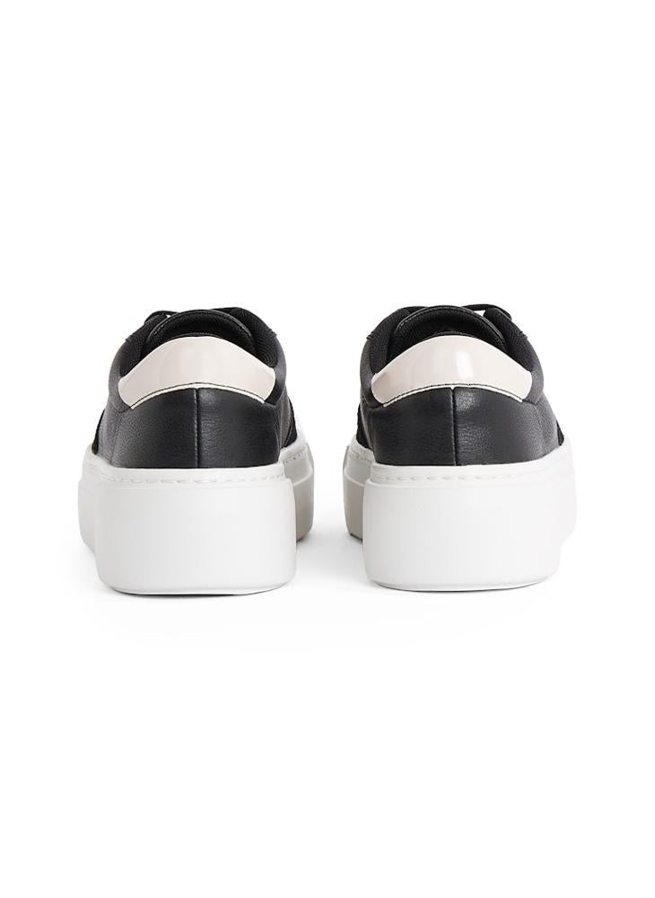 CALVIN KLEIN - CUPSOLE LACE UP LEATHER TRAINERS - Image 1
