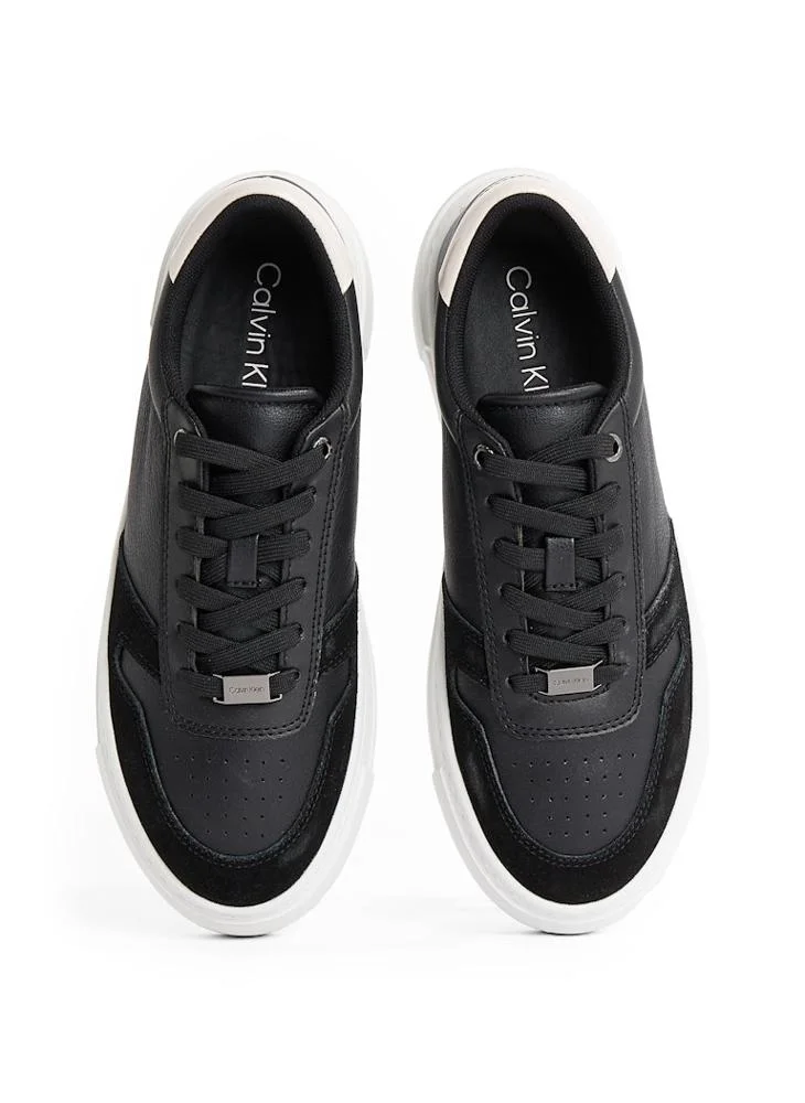 CALVIN KLEIN CUPSOLE LACE UP LEATHER TRAINERS