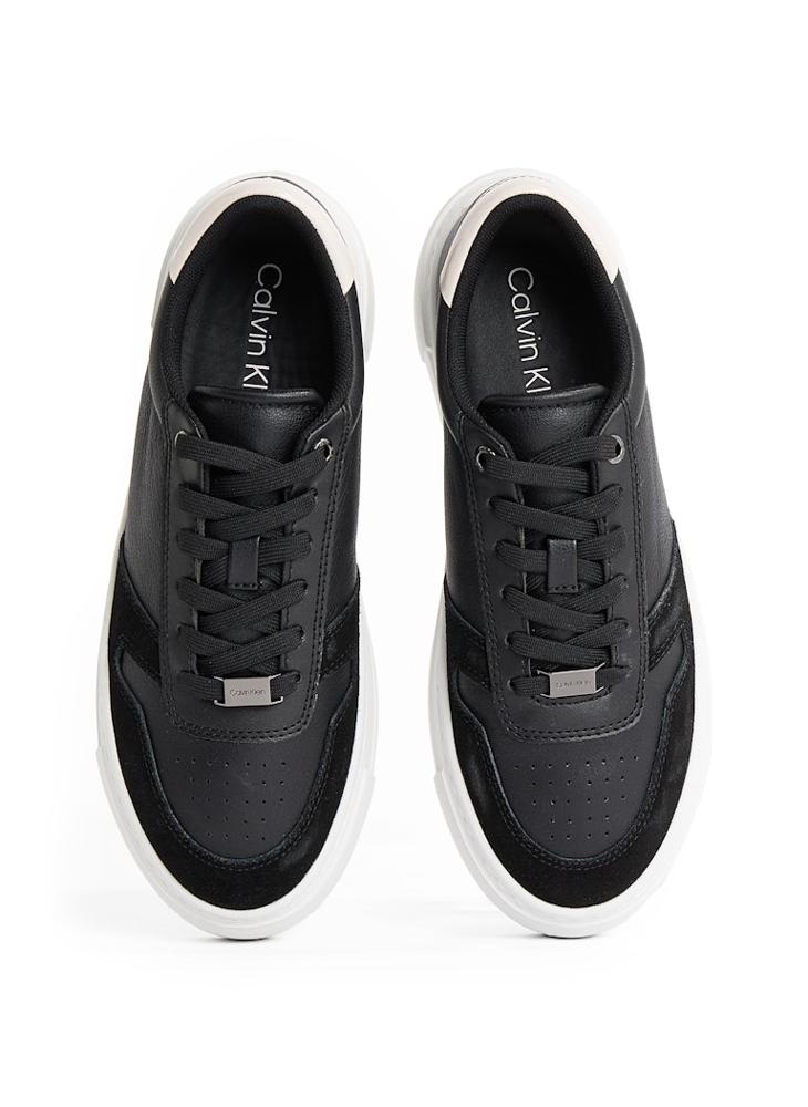 CALVIN KLEIN - CUPSOLE LACE UP LEATHER TRAINERS - Image 1